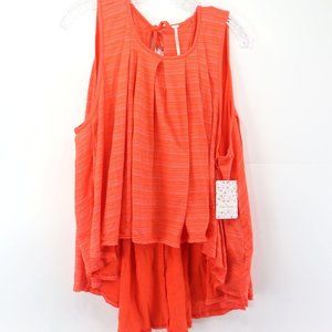 NWT Free People Womens Turn It Up Tank Orange Size LG